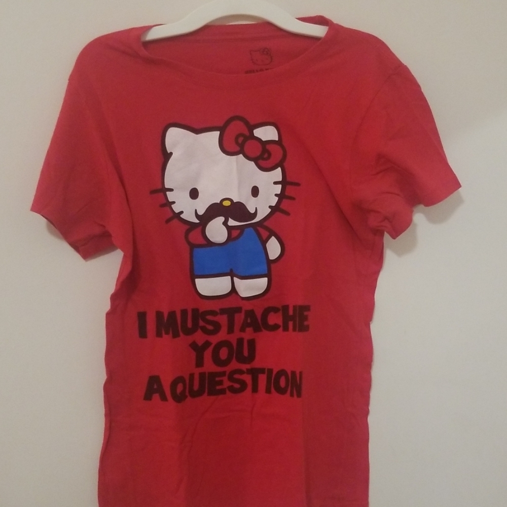 hot topic hello kitty mustache shirt
